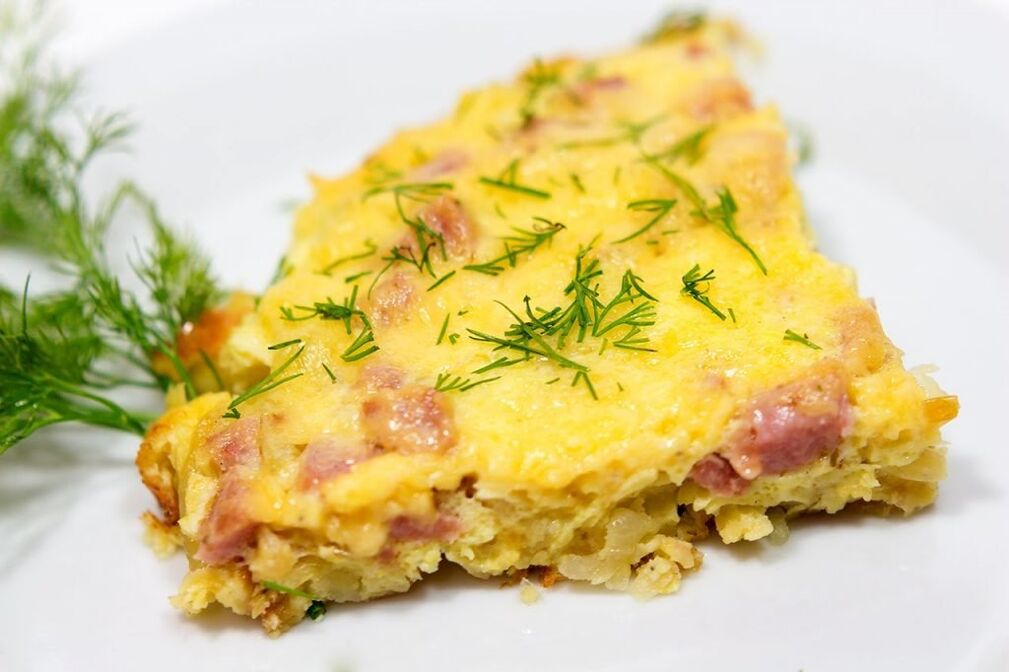 Omlete ar šķiņķi var tikt iekļauta Dukan diētas ikdienas ēdienkartē